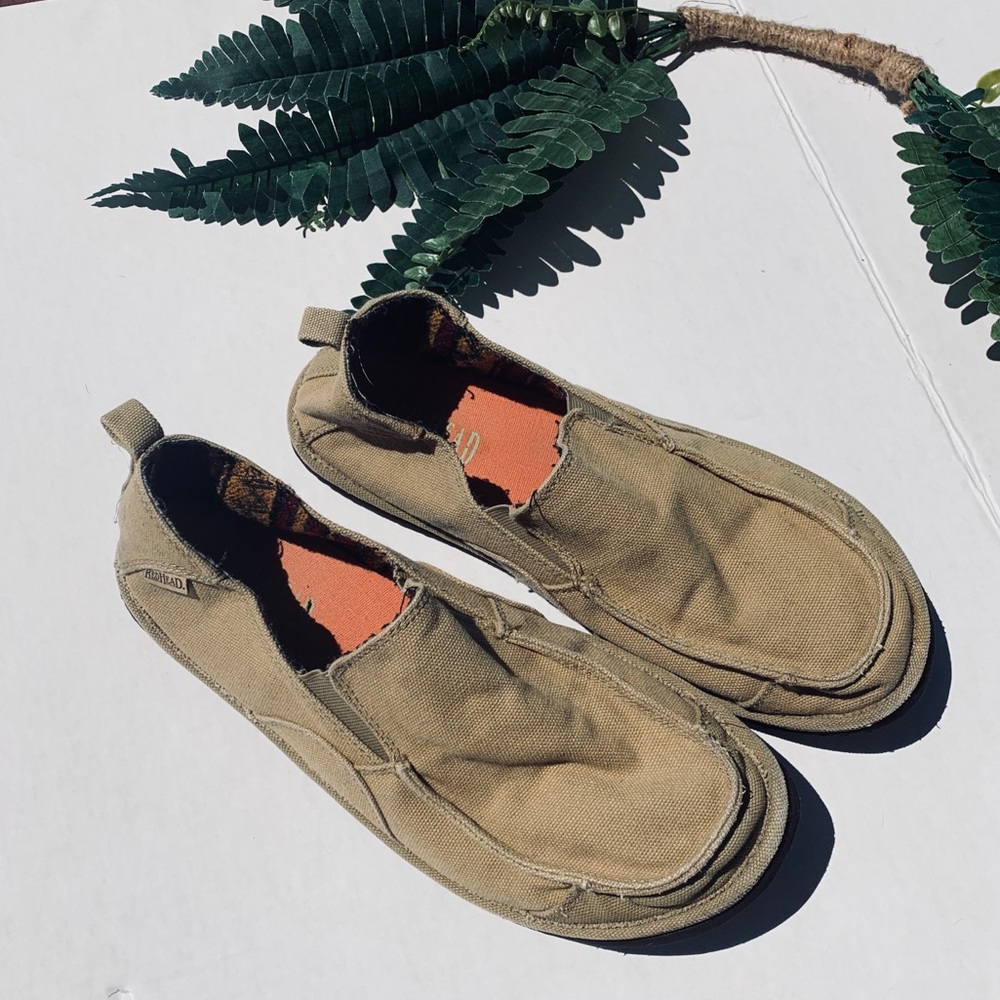 Redhead canvas slip on shoes tan size men’s 11